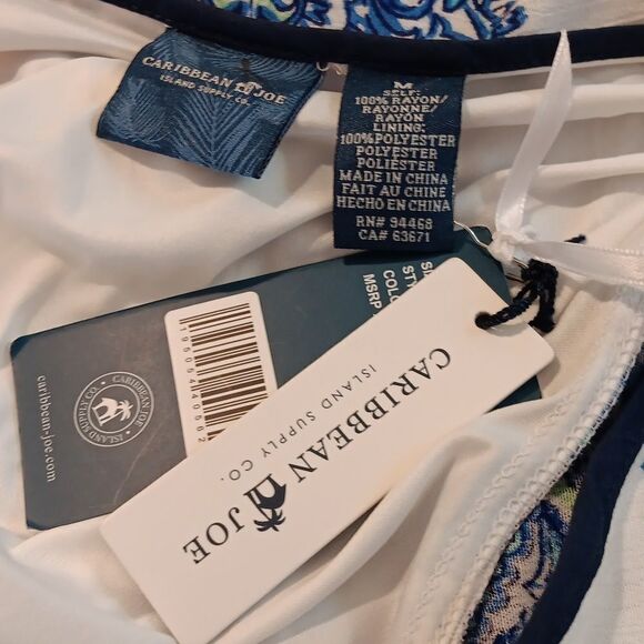 NWT Caribbean Joe Blue/White Coastal Dress - Picture 9 of 12